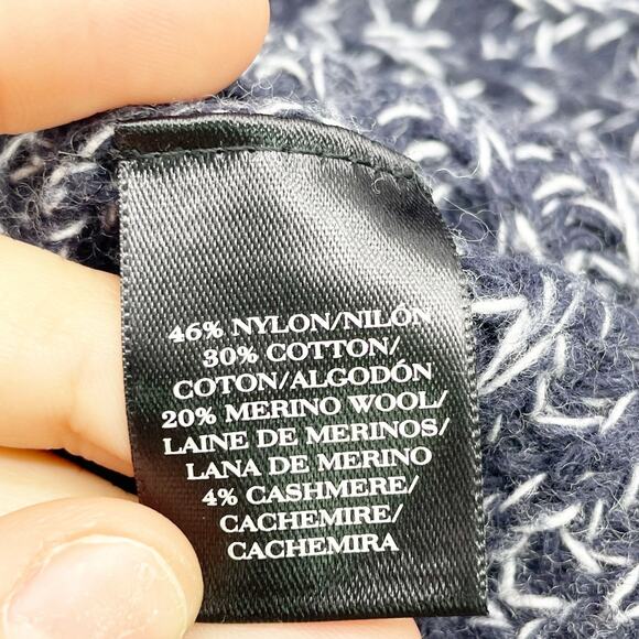 Ann Taylor Womens S Chunky V-Neck Sweater‎ Color Block Stripes Blue White - Picture 4 of 5